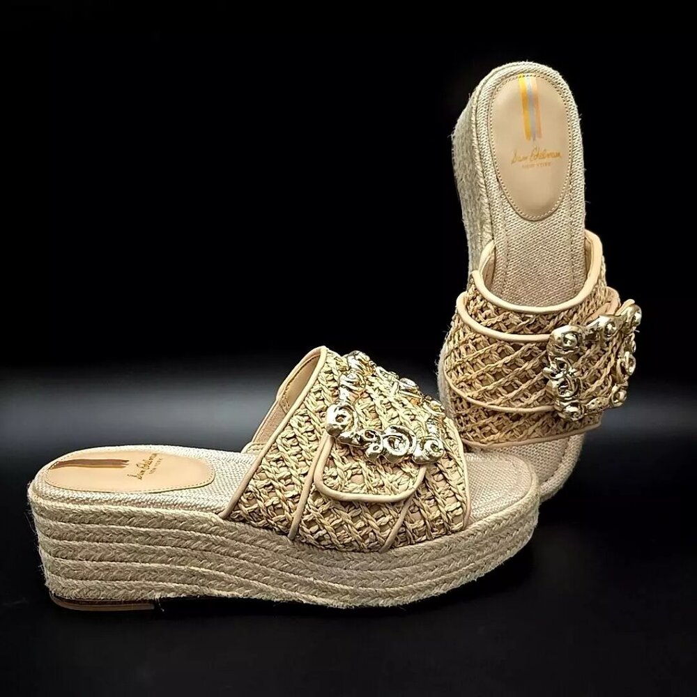 Sam Edelman Celia Espadrille Wedge Platform Sandal in Sandshell Women's Size 9.5